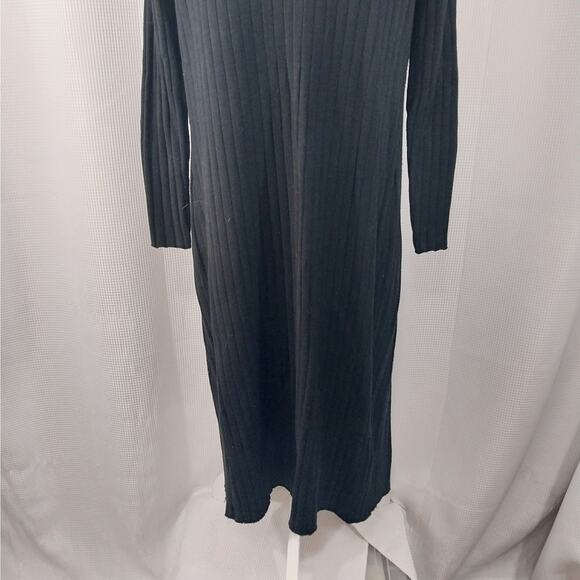 JUSTFAB! ULTRA BLACK RIBBED DUSTER LENGTH CARDIGAN, LONG SLEEVE SWEATER! SZ S - Picture 9 of 13